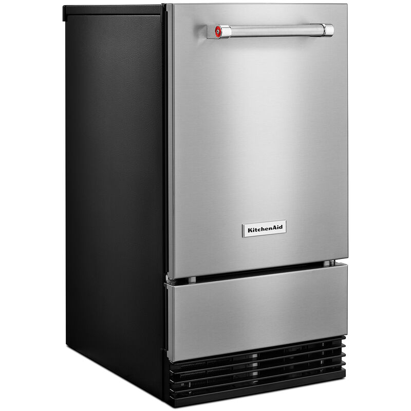 KitchenAid 15 in. Built-In Ice Maker with 25 Lbs. Ice Storage Capacity,  Self- Cleaning Cycle, Clear Ice Technology & Digital Control - Stainless  Steel with Prin…