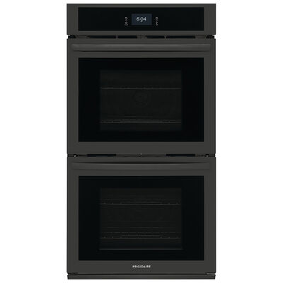 Frigidaire 27" 7.6 Cu. Ft. Electric Double Wall Oven with Standard Convection & Self Clean - Black | FCWD2727AB