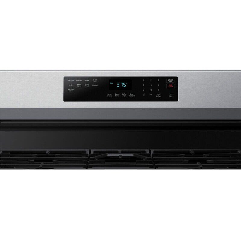 Samsung 30 in. 6 cu. ft. Smart Air Fry Standard Convection Gas Range with 5 Sealed Burners & Griddle - Stainless Steel, Stainless Steel, hires