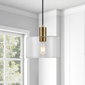 Hudson & Canal Henri 10 in. Pendant Lamp with Brass Accents, , hires