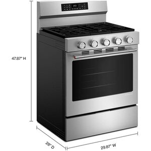 KitchenAid 30 in. 5.0 cu. ft. Smart Air-Fry True European Convection Gas Range with 5 Sealed Burners - Stainless Steel with PrintShield Finish, , hires