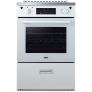 Summit 24 in. 2.6 cu. ft. Standard Convection Slide-In Electric Range with 4 Induction Burners - White, White, hires