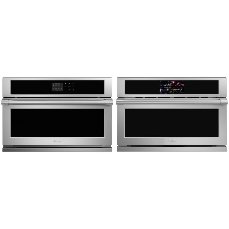 Monogram Statement Series 30" 1.7 Cu. Ft. Electric Smart Wall Oven with True European Convection & Steam Clean - Stainless Steel, , hires