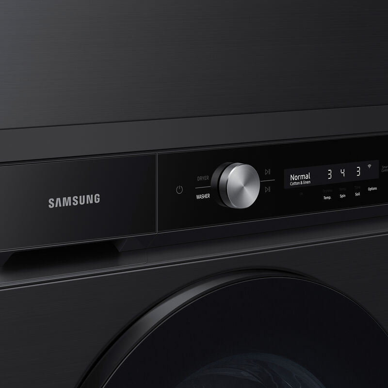 Samsung Bespoke 27 in. 7.6 cu ft. Smart Stackable Electric Dryer with Super Speed Dry, AI Smart Dial, Sensor Dry, Sanitize & Steam Cycle - Brushed Black, Brushed Black, hires
