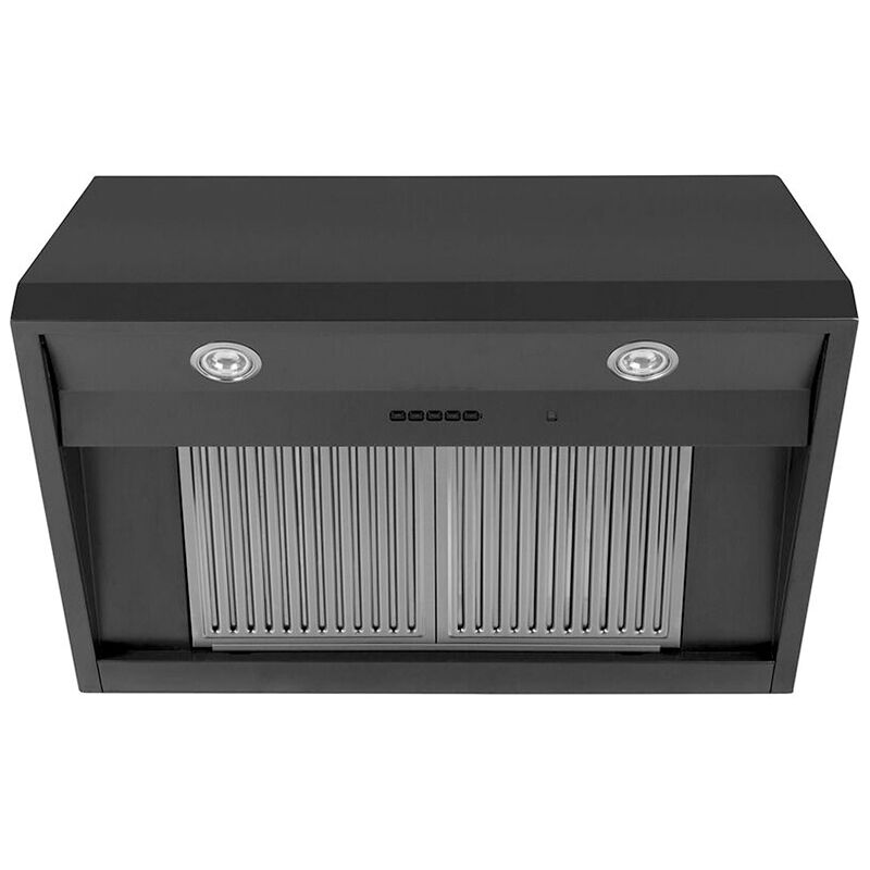 Cafe 36 in. Canopy Pro Style Range Hood with 4 Speed Settings, 600 CFM, Ductless Venting & 2 LED Lights - Matte Black, , hires
