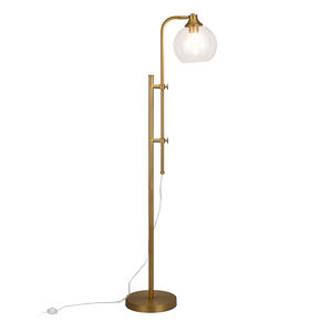 Hudson & Canal Antho Height-Adjustable Brass Floor Lamp, , hires