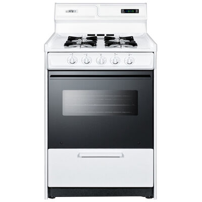 Summit 24 in. 2.9 cu. ft. Gas Range with Open Burners - White | WNM6307DK