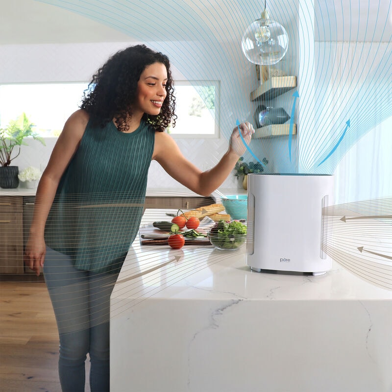 Pure Enrichment HEPA Air Purifier with 3 Stages of Filtration, 3 Fan Settings & Sleep Mode - White, , hires