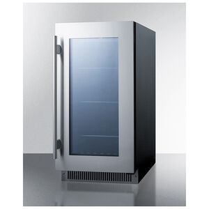 Summit Classic Collection 18 in. 2.9 cu. ft. Built-In/Freestanding Beverage Center with Adjustable Shelves & Digital Control - Stainless Steel, , hires