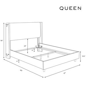 Skyline Furniture Linen Fabric Upholstered Queen Size Wingback Bed - Grey, , hires