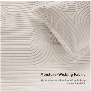 BEDGEAR Performance Duvet & 2pc Sham Set, Racetrack, Cream, Queen, , hires