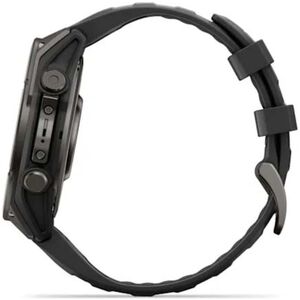 Garmin fenix 9 47 mm, AMOLED Smart Watch - Carbon Gray DLC Titanium with Black Silicone Band, , hires
