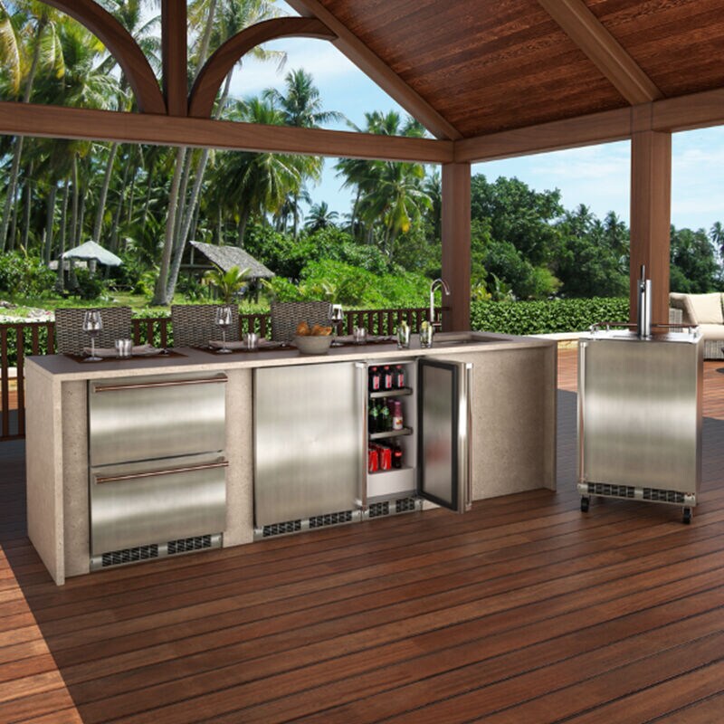 Marvel Outdoor Collection 15 in. 2.7 cu. ft. Built-In Outdoor Undercounter Refrigerator - Stainless Steel, , hires