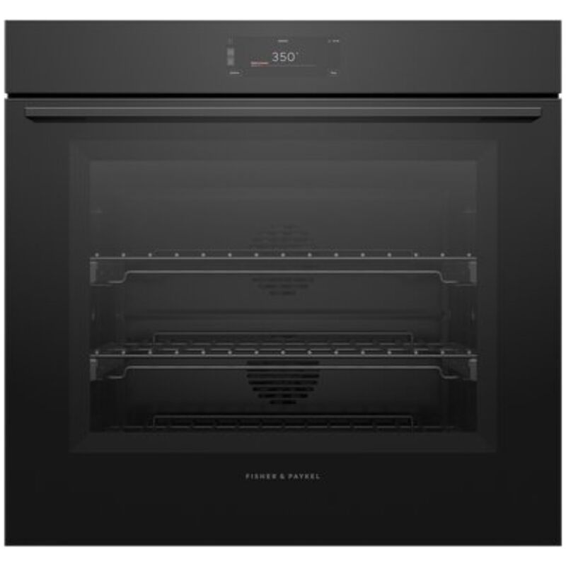 Fisher & Paykel Series 9 Minimal 30 in. 4.9 cu. ft. Smart Electric Single Wall Oven with True European Convection - Black Glass, , hires