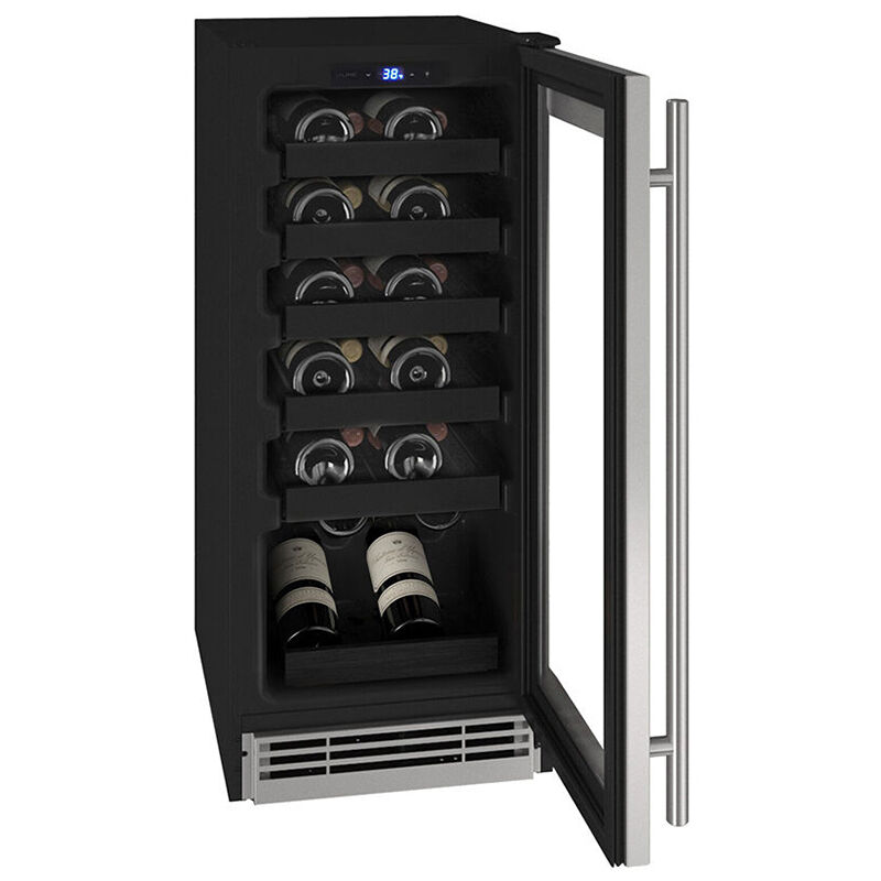 U-Line 1 Class Series 15 in. Compact Built-In/Freestanding 3.0 cu. ft. Wine Cooler with 24 Bottle Capacity, Single Temperature Zone & Digital Control - Custom Panel Ready, , hires