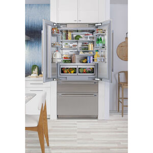 Thermador Freedom Collection 36 in. Built-In 20.1 cu. ft. Smart Counter Depth 4-Door French Door Refrigerator with Internal Water Dispenser - Stainless Steel, Stainless Steel, hires