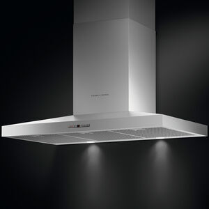 Fisher & Paykel Series 7 36 in. Chimney Style Range Hood with 3 Speed Settings, 600 CFM, Convertible Venting & 2 LED Lights - Stainless Steel, , hires