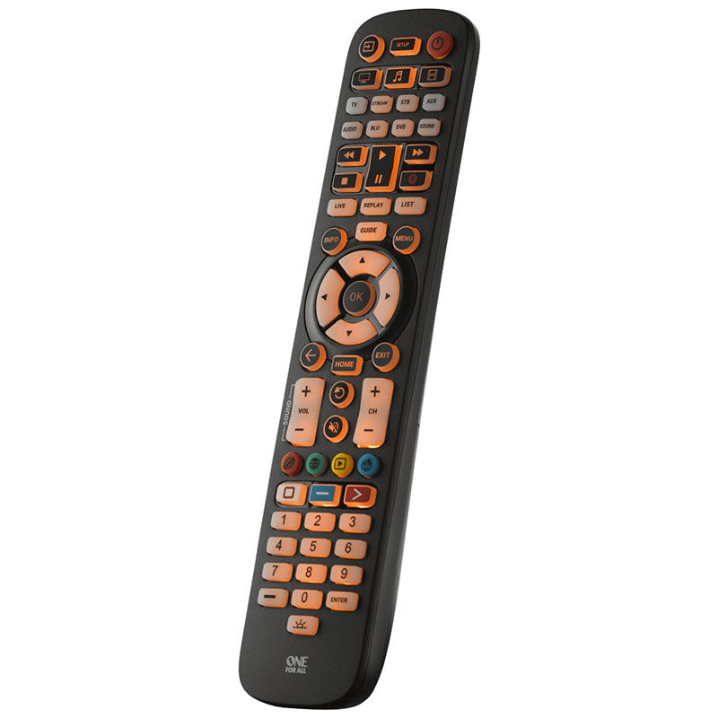 One For All Essential 8 Universal Remote Control with LED-Backlit