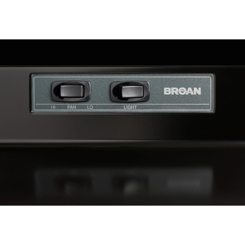 Broan 40000 Series 36 in. Ducted Standard Style Range Hood with 210 CFM, 2 Fan Speeds & 1 Incandescent Light - Black, , hires
