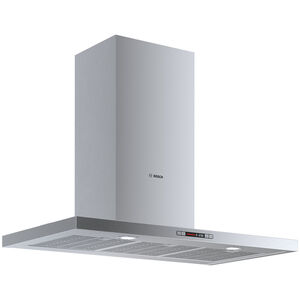 Bosch 500 Series 36 in. Convertible Chimney Style Range Hood with 600 CFM, 4 Fan Speeds & 2 Halogen Lights - Stainless Steel, , hires