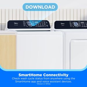 Midea 27 in. 4.4 cu. ft. Smart Top Load Washer with Power Wave 360 Agitator - Metallic Gray, Metallic Gray, hires