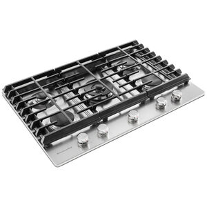 KitchenAid 30 in. 5-Burner Natural Gas Cooktop with Simmer Burner & Power Burner - Stainless Steel, , hires