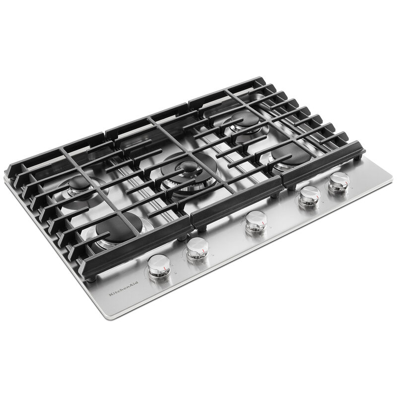 KitchenAid 30 in. 5-Burner Natural Gas Cooktop with Simmer Burner & Power Burner - Stainless Steel, , hires