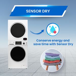 Equator 24 in. 1.6 cu. ft. Electric Front Load Laundry Center with Pet Cycle, Sanitize Cycle & Sensor Dry - White, White, hires