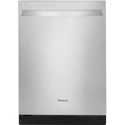 Whirlpool 24 in. Built-In Dishwasher with Top Control, 51 dBA Sound Level, 14 Place Settings, 4 Wash Cycles & Sanitize Cycle - Stainless Steel | WDT730HAMZ