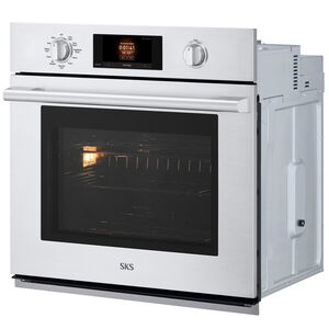 SKS 30 in. 4.7 cu. ft. Smart Steam Electric Single Wall Oven with True European Convection - Stainless Steel, , hires