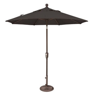 SimplyShade Catalina 7.5' Octagon Push Button Market Umbrella in Solefin Fabric - Black, Black, hires