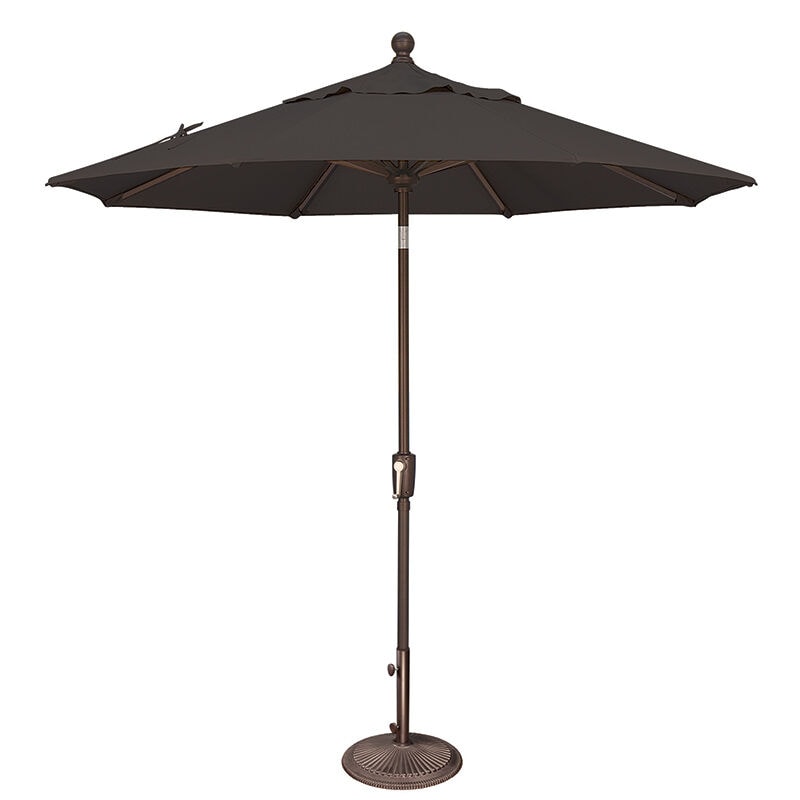 SimplyShade Catalina 7.5' Octagon Push Button Market Umbrella in Solefin Fabric - Black, Black, hires