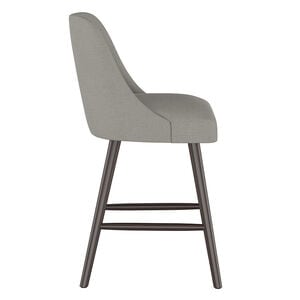 Skyline Furniture Modern Mid Century Counter Stool in Linen Fabric - Grey, Grey, hires