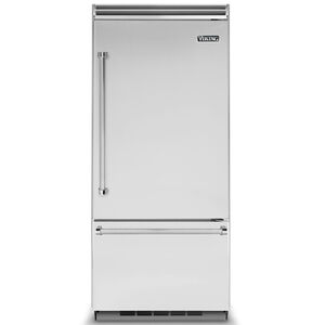 Viking 5 Series 36 in. Built-In 20.4 cu. ft. Counter Depth Bottom Freezer Refrigerator - Stainless Steel, , hires