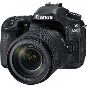 Canon EOS 80D DSLR Camera with 18-135mm Lens - Black, , hires