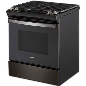 Whirlpool 30 in. 5 cu. ft. Slide-In Gas Range with 4 Sealed Burners - Black Stainless, Black Stainless, hires