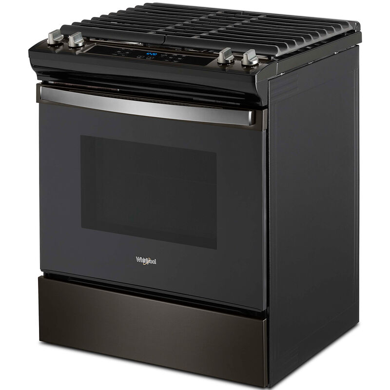 Whirlpool 30 in. 5 cu. ft. Slide-In Gas Range with 4 Sealed Burners - Black Stainless, Black Stainless, hires
