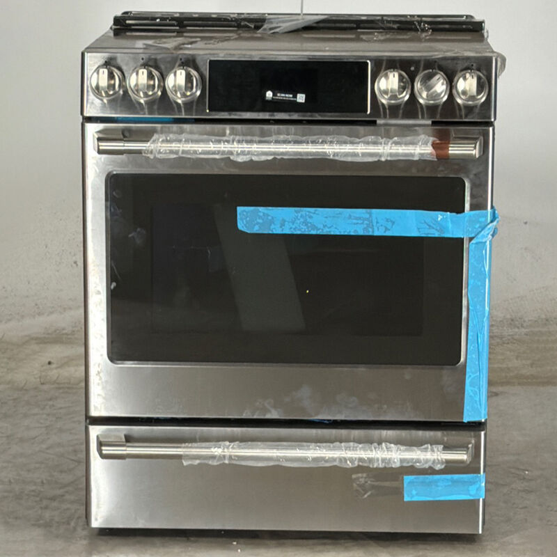 Cafe 30 in. 5.7 cu. ft. Smart Air Fry True European Convection Slide-In Electric Range with 5 Induction Burners - Stainless Steel (Open Box Excellent Condition), , hires