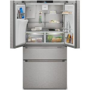 Liebherr Plus Series 36 in. 19.0 cu. ft. Smart Counter Depth 4-Door French Door Refrigerator with Ice & Water Dispenser - Stainless Steel, , hires