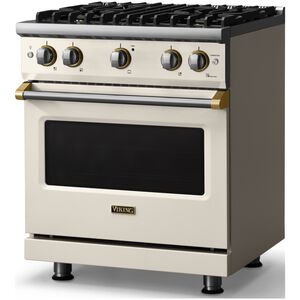 Viking 5 Series 30 in. 4.0 cu. ft. Standard Convection Gas Range with 4 Sealed Burners - Pure White - Liquid Propane Gas, Polished Chrome Trim Option, , hires