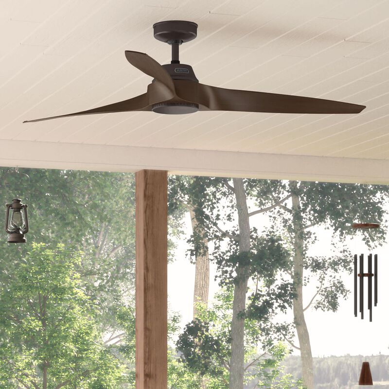 Hunter 60 in. Mosley Energy Star Damp Rated Ceiling Fan and Wall Control - Premier Bronze, , hires