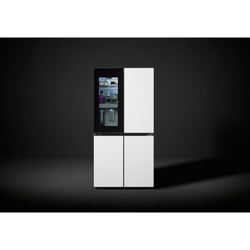 Samsung Bespoke 36 in. 28.6 cu. ft. Smart 4-Door Flex French Door Refrigerator with Temperature Controlled Beverage Center & Internal Water Dispenser - White Glass, White Glass, hires
