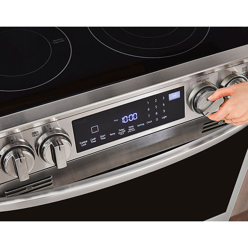 LG InstaView 30 in. 6.3 cu. ft. Smart Air Fry True European Convection Slide-In Electric Range with Radiant Burners - Stainless Steel, Stainless Steel, hires