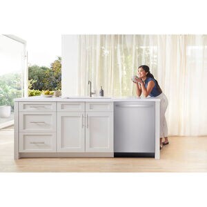 Bosch 300 Series 24 in. Smart Built-In Dishwasher with Top Control, 46 dBA Sound Level, 16 Place Settings, 8 Wash Cycles & Sanitize Cycle - Stainless Steel, Stainless Steel, hires