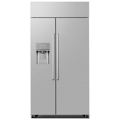Dacor 42 in. 24.0 cu. ft. Built-In Smart Counter Depth Side-by-Side Refrigerator with External Ice & Water Dispenser - Silver Stainless | DRS425300SR