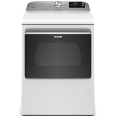 Maytag 27 in. 7.4 cu. ft. Smart Gas Dryer with Extra Power Button & Sensor Dry - White | MGD6230RHW