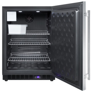 Summit 24 in. 4.6 cu. ft. Built-in Frost Free Compact Upright Freezer with Ice-Maker & Adjustable Shelves - Stainless Steel, , hires