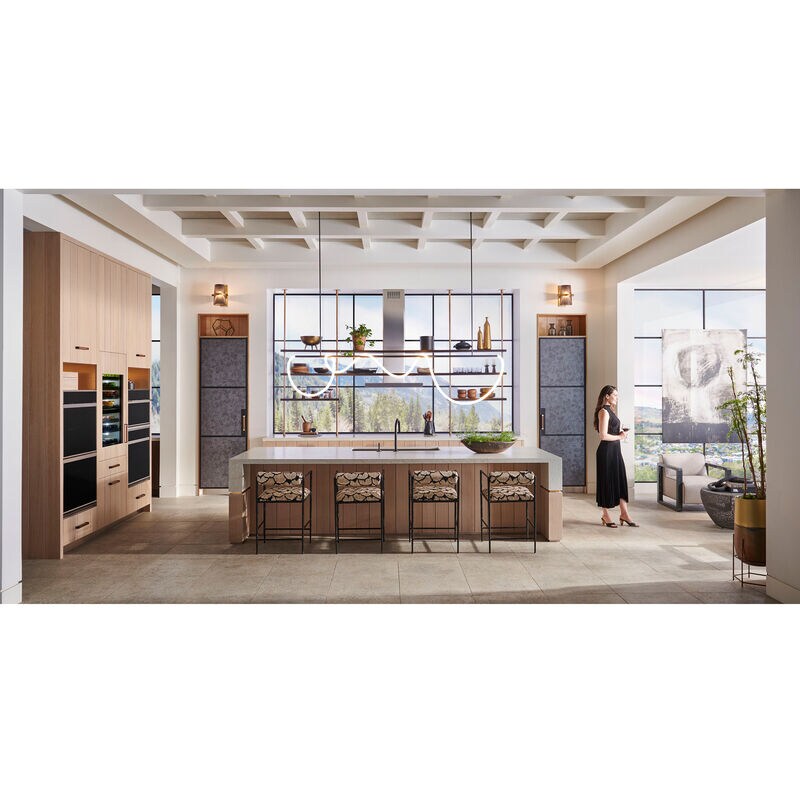 Monogram Minimalist Series 30 in. 10 cu. ft. Smart Top Control SpeedElectric Double Wall Oven with True European Convection - Stainless Steel, , hires