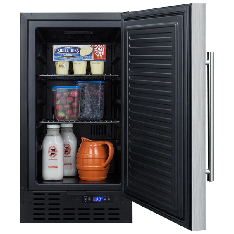 Summit 18 in. 2.7 cu. ft. Undercounter Refrigerator - Stainless Steel with Black Cabinet, , hires