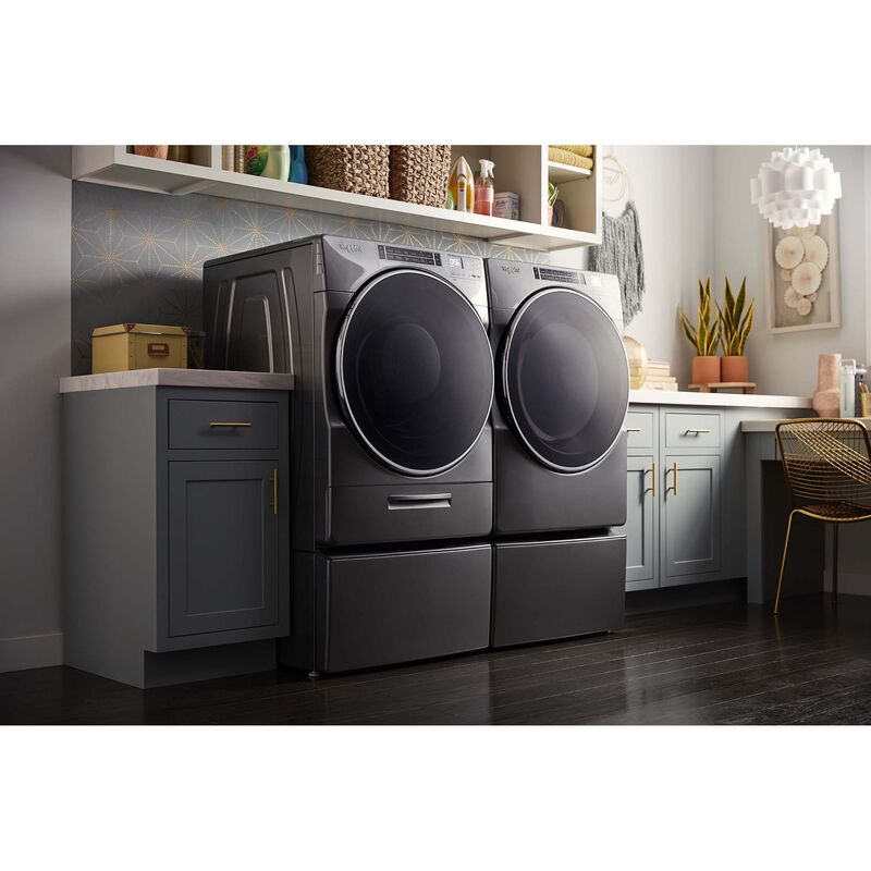 Whirlpool 27 in. 5.0 cu. ft. Stackable Front Load Washer with Sanitize Cycle, Steam Wash & Load-&-Go XL Dispenser - Chrome Shadow, , hires